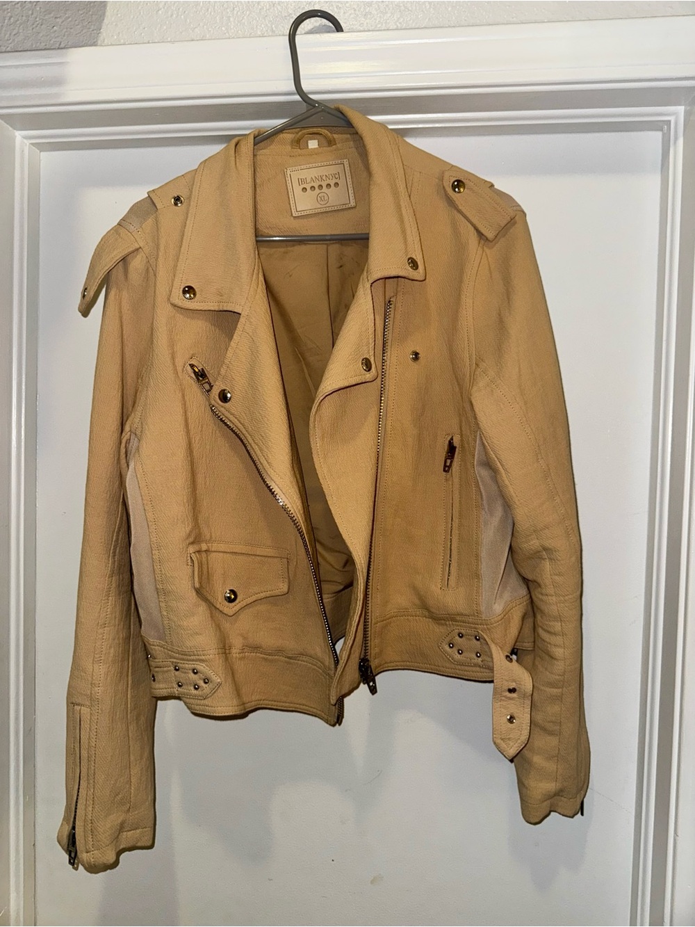 Blank NYC Beige-Tan Moto Jacket